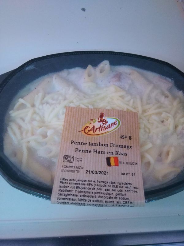 Penne prosciutto e formaggio, Belgio