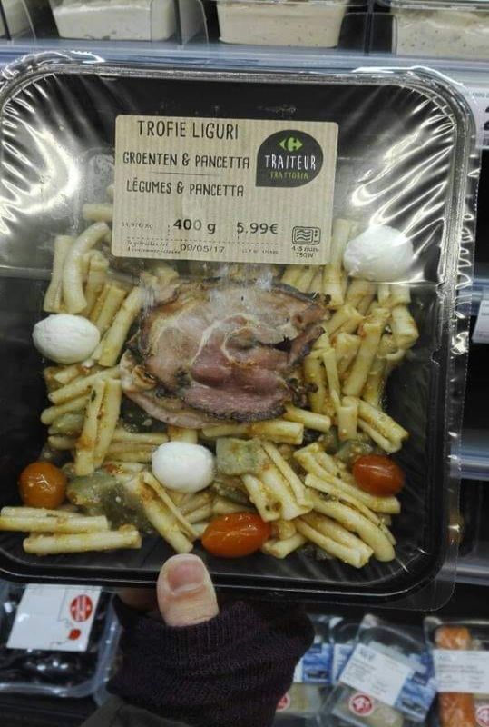 Trofie verdure e pancetta, Belgio