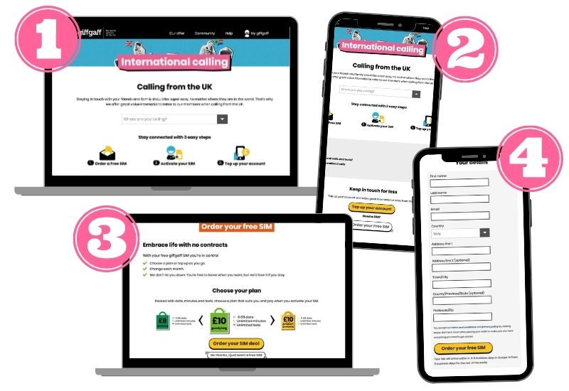 Passaggi per richiedere una sim UK giffgaff gratis