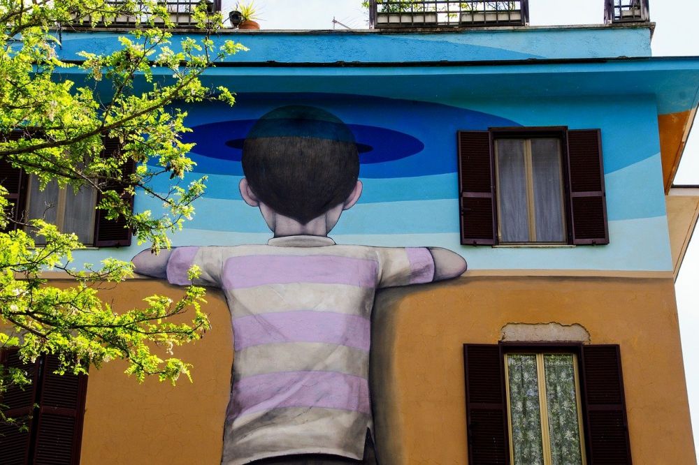 Murales di Seth "Il bambino redentore" nel quartiere di Tor Marancia a Roma, foto Giulia di Viaggiare con gli occhiali