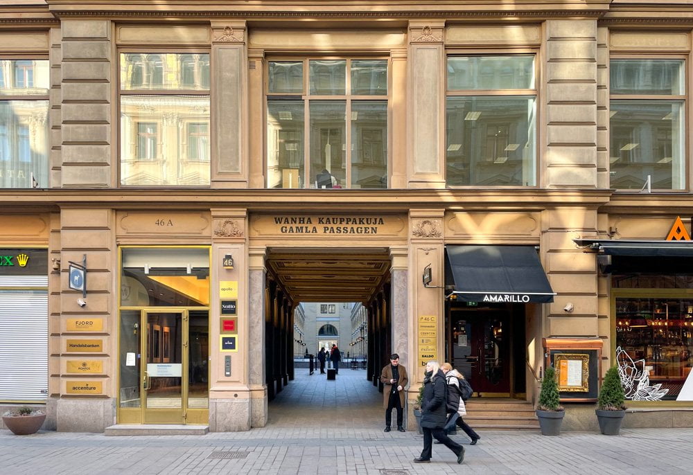 Strada del centro di Helsinki, Finlandia