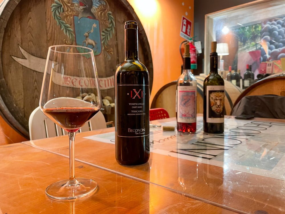 Degustazione di vini da Beconcini Wines a San Miniato