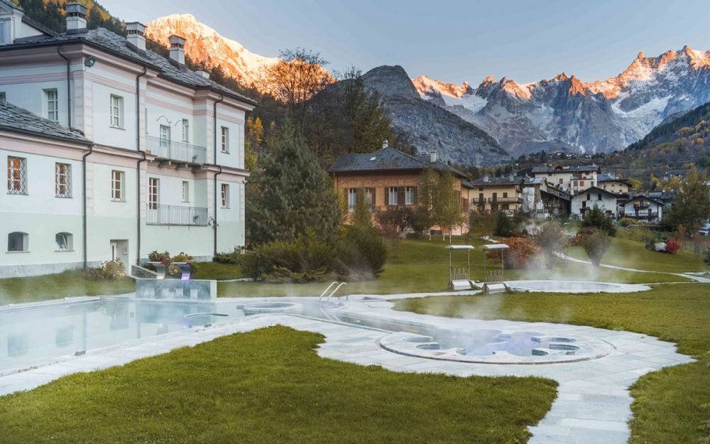 Terme di Pré-Saint-Didier in Valle d'Aosta in inverno