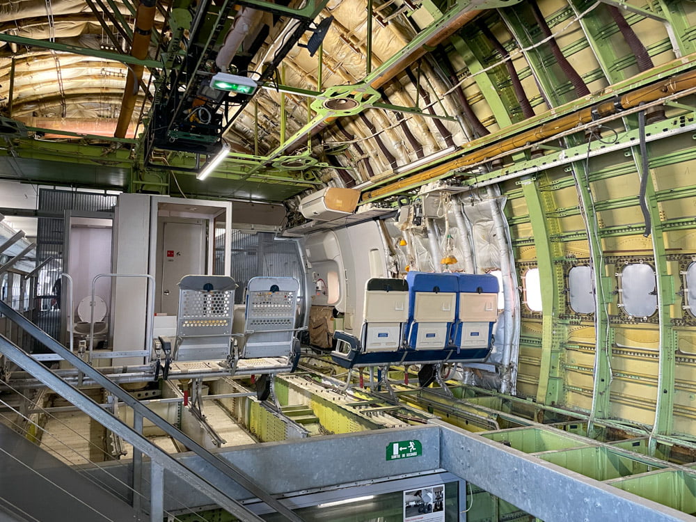 La struttura del Boeing 747 al Musée de l'Air et de l'Espace di Parigi