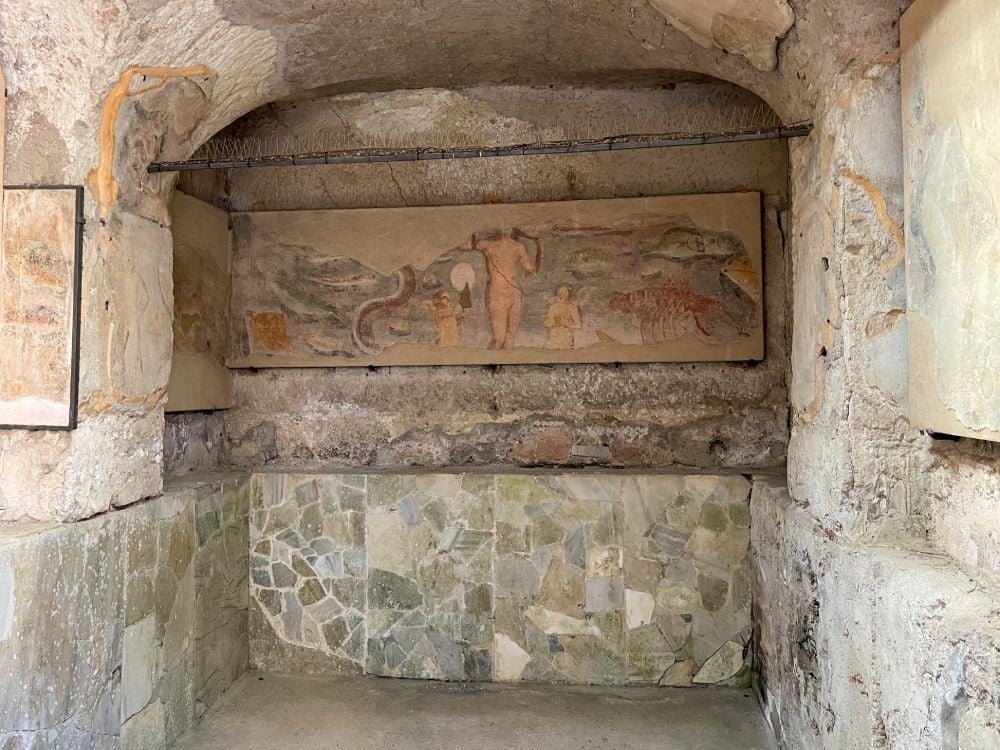 Affresco nelle Terme dei Sette Sapienti a Ostia Antica