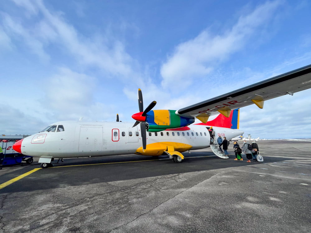 Imbarco all'aeroporto di Kajani, Finlandia