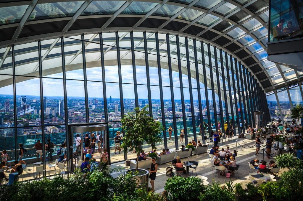 Il giardino panoramico Sky Garden a Londra, foto Glenn Cannell