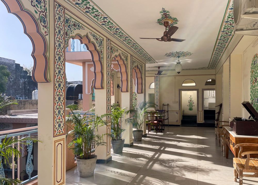La terrazza dell'hotel Kothi Pushkar in cui ho soggiornato a Pushkar