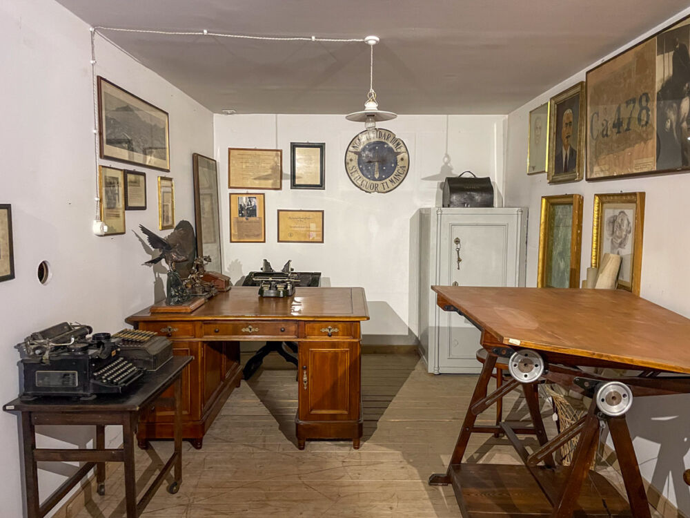 Ricostruzione dell'ufficio di Gianni Caproni al Museo dell'Aeronautica Caproni di Trento