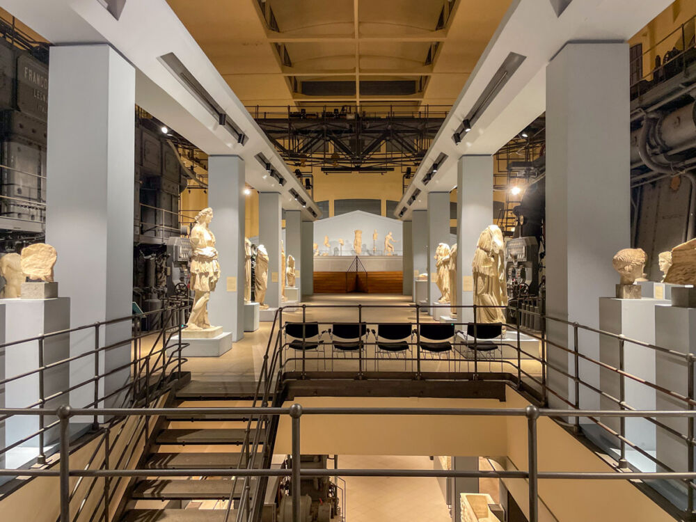 Primo piano del museo Centrale Montemartini a Roma