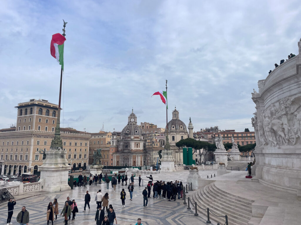 Vista dalla prima terrazza panoramica del Vittoriano a Roma