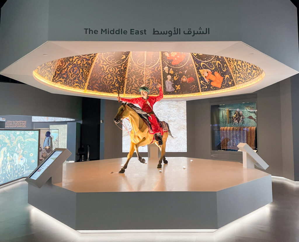 Allestimento sulla nascita dello sport al 3-2-1 Qatar Olympic and Sports Museum, Doha