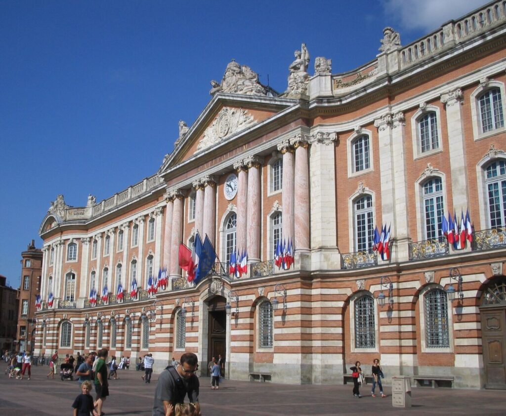 Facciata del Capitole, il municipio di Tolosa