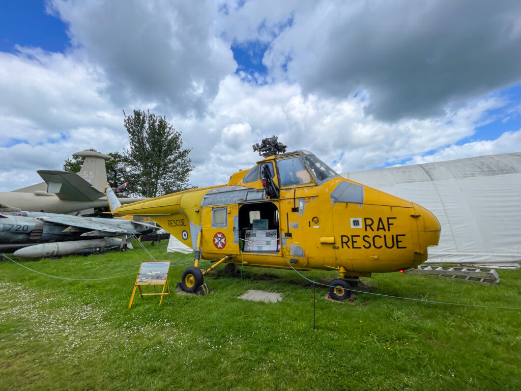 Elicottero di soccorso della RAF al Museo dell'Aviazione di Norwich
