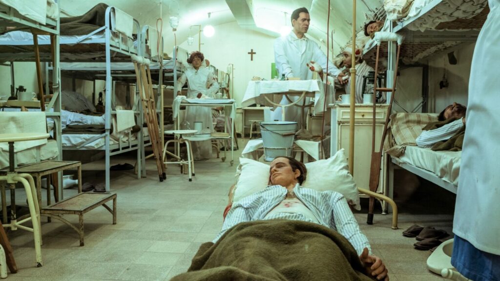 Reparto degenti allestito com'era durante il periodo di massima occupazione dell'Ospedale nella Roccia di Budapest