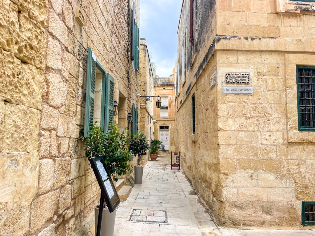Strada pedonale nel centro di Mdina, Malta