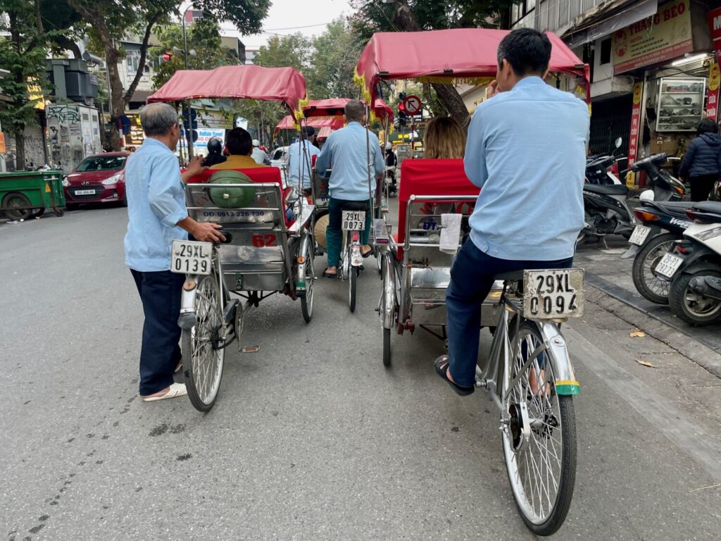 Risciò nel Quartiere Vecchio di Hanoi, Vietnam