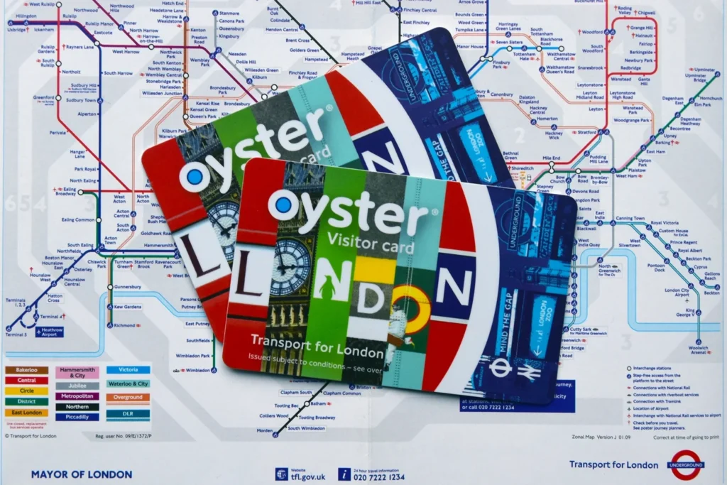 Visitor Oyster card sulla mappa dei trasporti pubblici di Londra