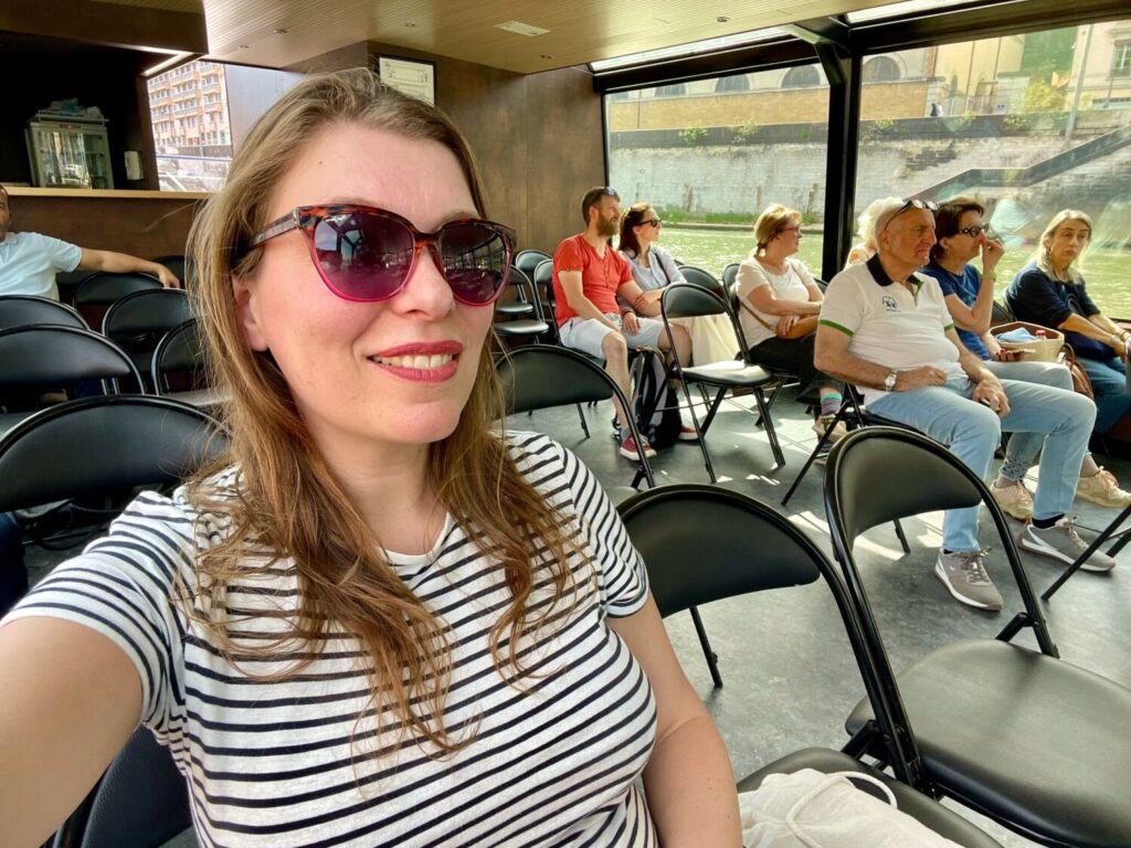 Paola Bertoni durante la crociera sulla Saona a Lione