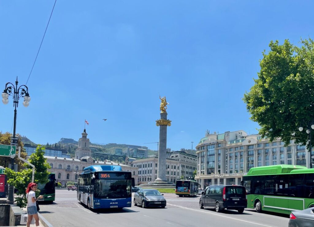 Piazza della Libertà (Freedom Square) a Tbilisi, Georgia