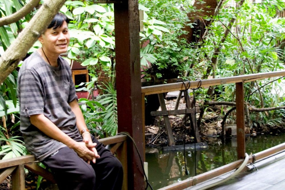 Kamsing il custode di Turtle House a Bangkok