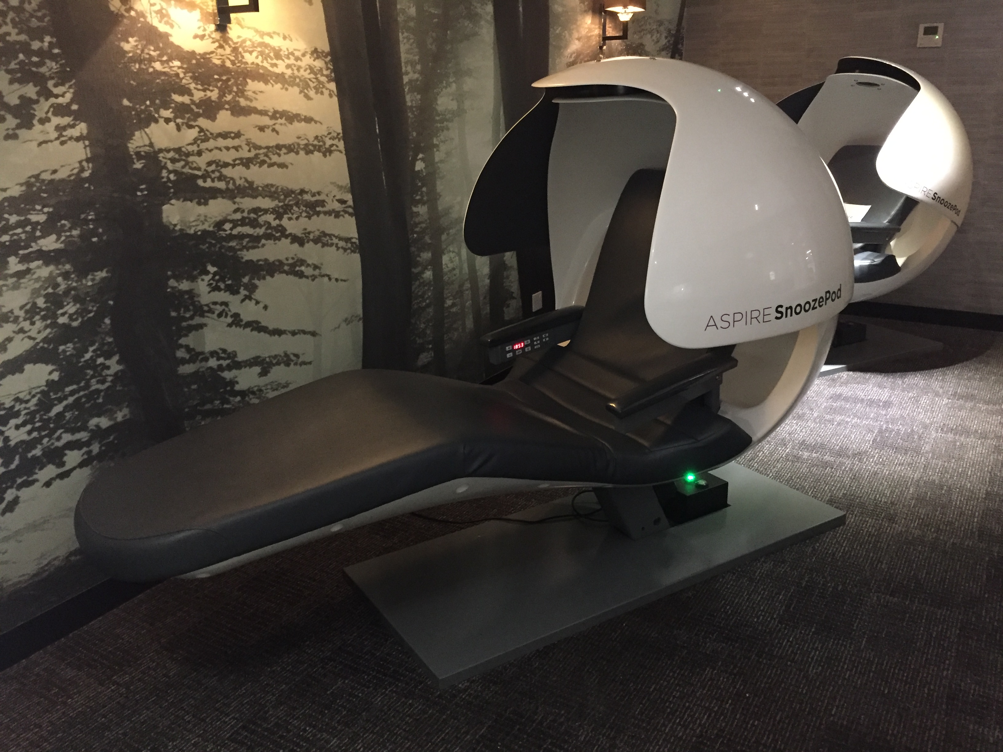 Sleeping Pod nell'Aspire Executive Lounge dell'aeroporto di Londra Luton