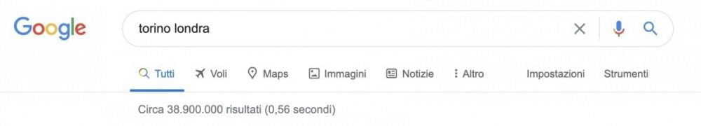 Barra di ricerca di Google Voli Google Flights