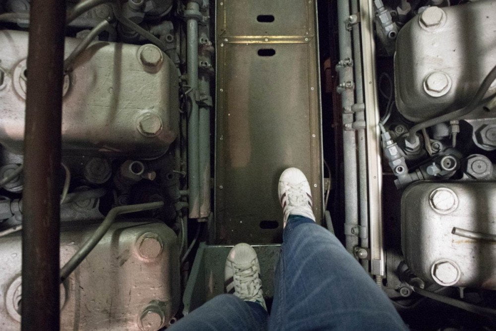 Passerella del corridoio del sottomarino Nazario Sauro al Galata Museo del Mare di Genova