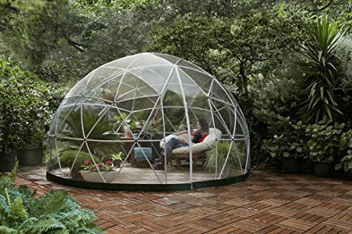 Garden dome, struttura fissa in vetro trasparente per glamping