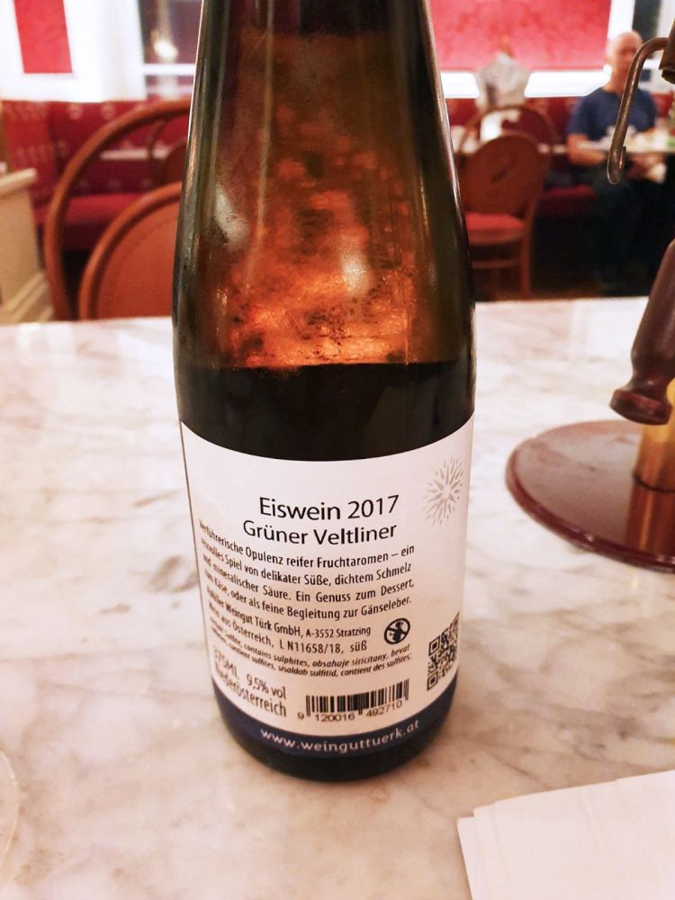 Bottiglia di vino Eiswein 2017 Grüner Veltliner