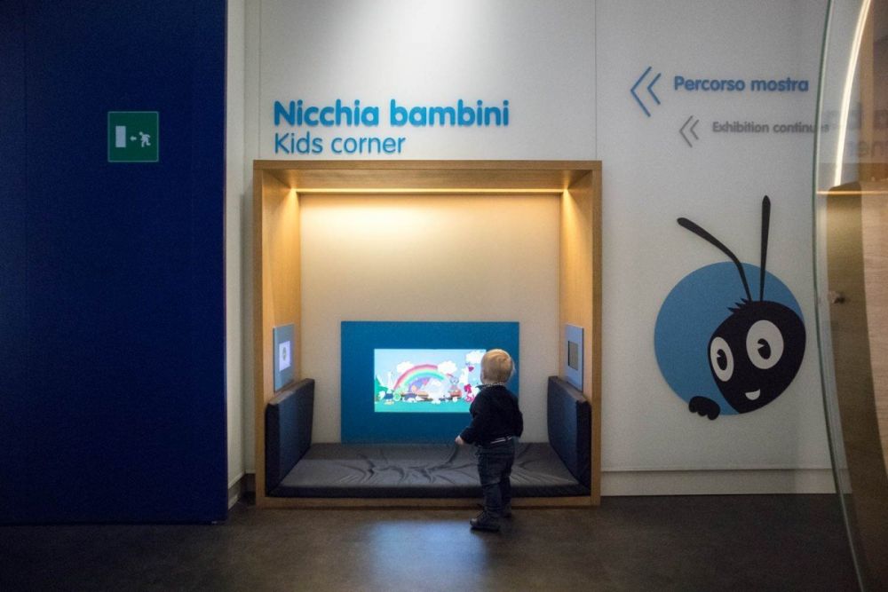 Figlio di Paola Bertoni nella Nicchia Bambini al Museo del Risparmio di Torino