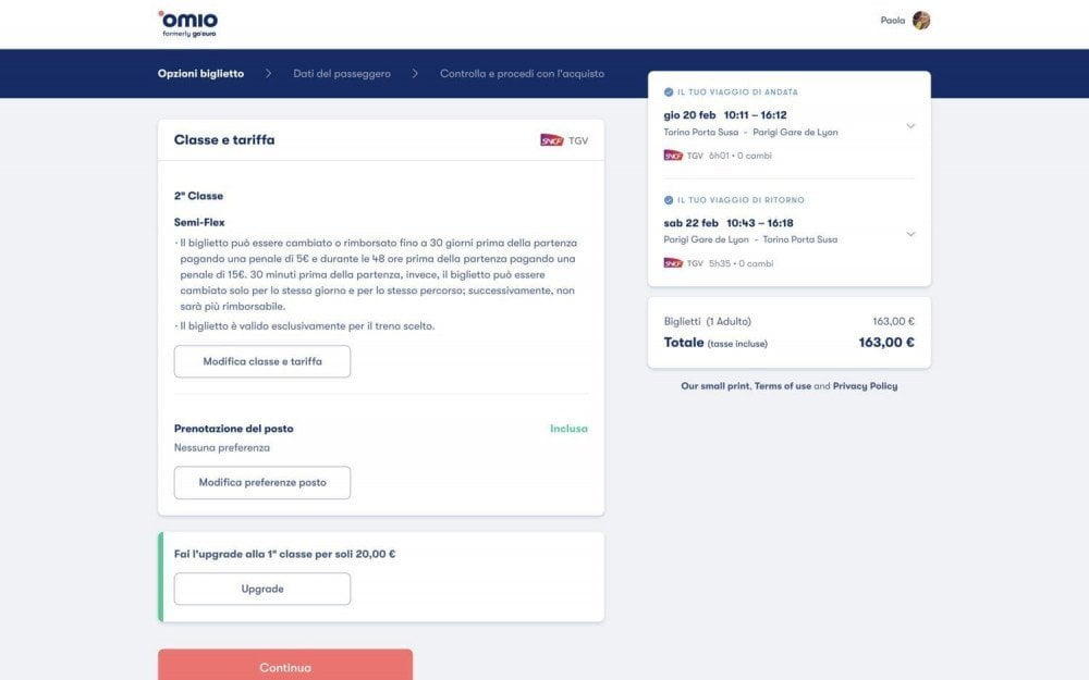 Opzioni tariffa viaggio da Torino a Parigi su Omio