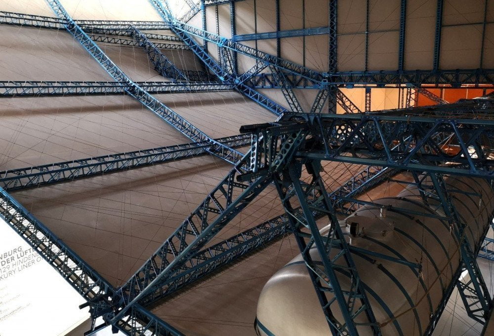 Ricostruzione del telaio di dirigibile allo Zeppelin Museum di Friedrichshaffen
