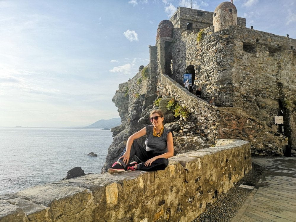 Paola Bertoni al Castello della Dragonara di Camogli, foto di Salvina Fiducia