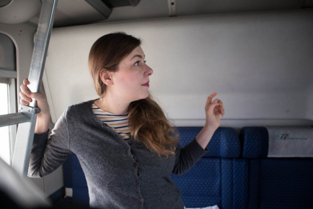 Paola Bertoni su treno Intercity Notte di Trenitalia Torino-Napoli