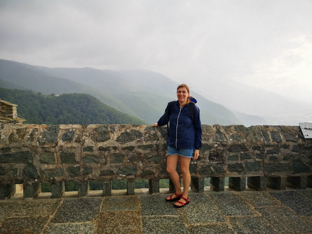 Paola Bertoni alla Sacra di San Michele, sul monte Pirchiriano in provincia di Torino