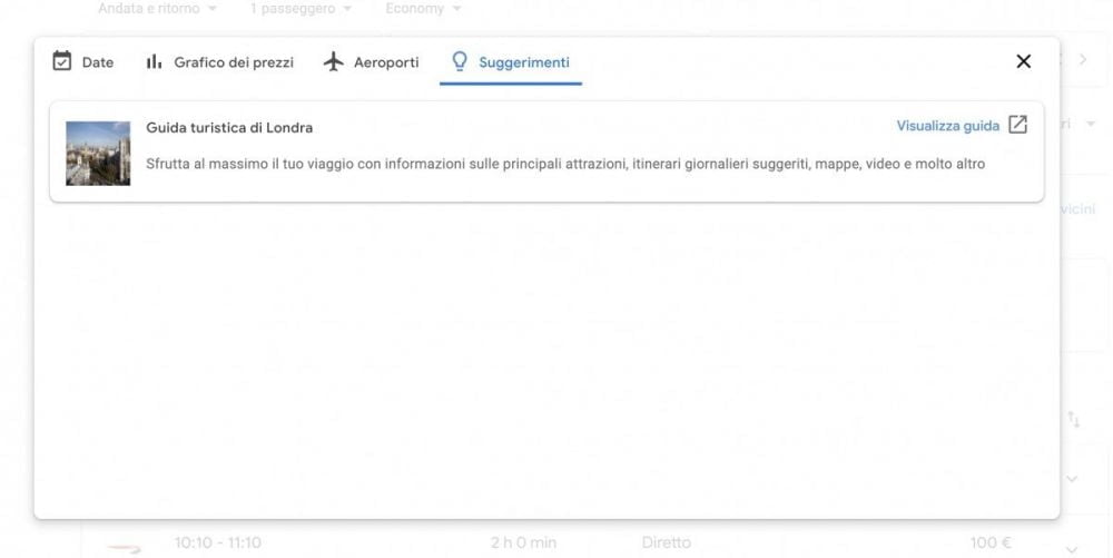 Suggerimenti di viaggio di Google Voli Google Flights