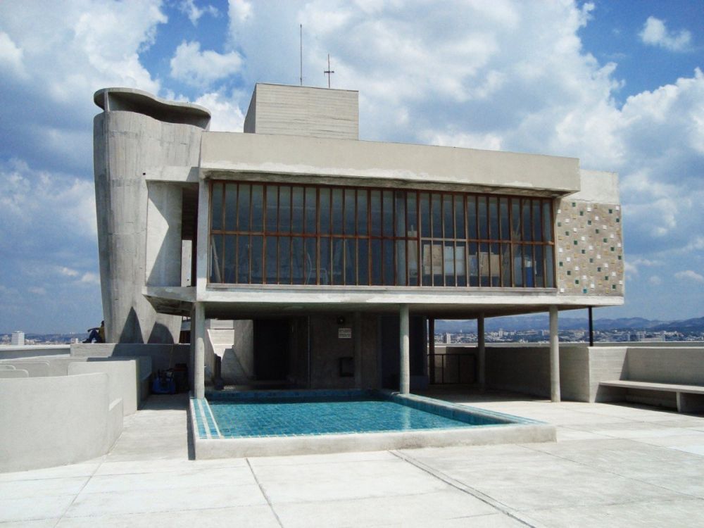 Terrazza dell'Unité d'Habitation di Le Corbusier a Marsiglia