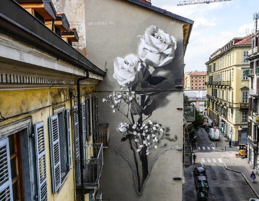 Murales Goal 3: Good Health di Gomez a Torino per il progetto di arte urbana TOward 2030