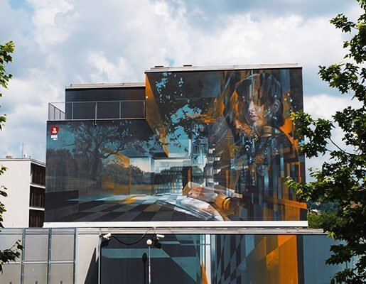 Murales Goal 4: Quality Education di Gomez a Torino per il progetto di arte urbana TOward 2030