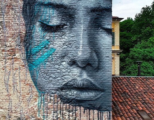 Murales Goal 6: Clean Water and Sanitation di Hula a Torino per il progetto di arte urbana TOward 2030