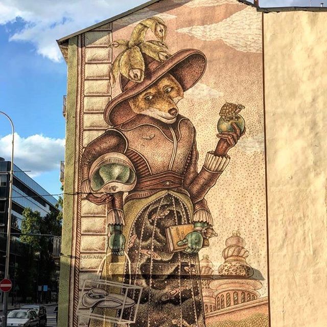 Murales Goal 9: Industry, Innovation and Infrastructure di Dzmitryi Kashtalyan a Torino per il progetto di arte urbana TOward 2030