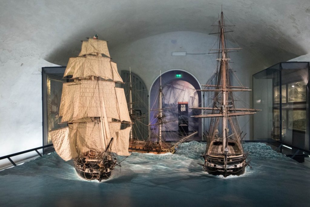 Modellini di vascelli al Galata Museo del Mare di Genova